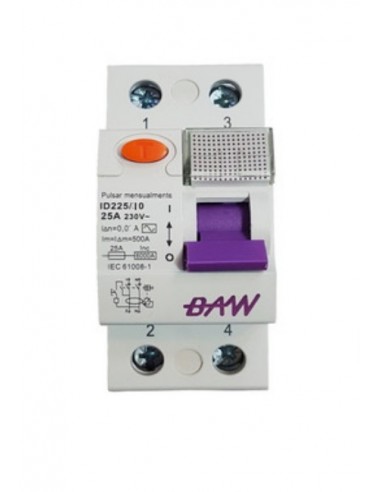 Baw Id225/010  Disyuntor Din Bip    2 X  25a  10ma Ultrasensible