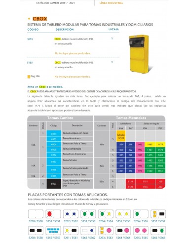 Cambre   5559 Tapa 7 Espacios Para Tomas Para Caja Multifuncion