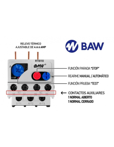 - Baw Rtb110 Rele Termico 4.0a - 6.0a...