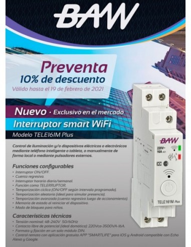 Baw Tele161m Plus Telerruptor Din...