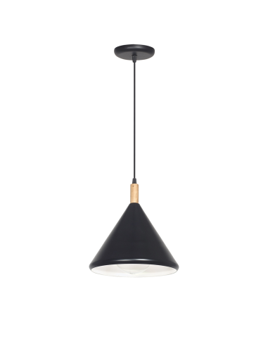 Carilux Cono Colgante Metal Y Madera...
